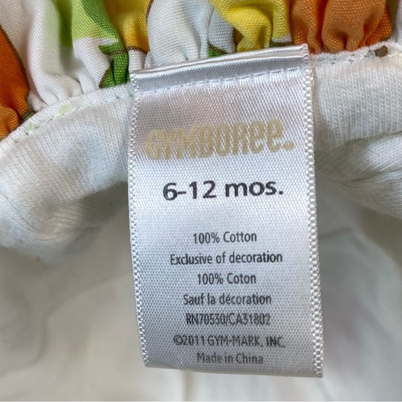 Baby Girl Gymboree 6 - 12 Mo Lemon Bumblebee Sun Hat Chin Strap Green Ribbon - Picture 6 of 10